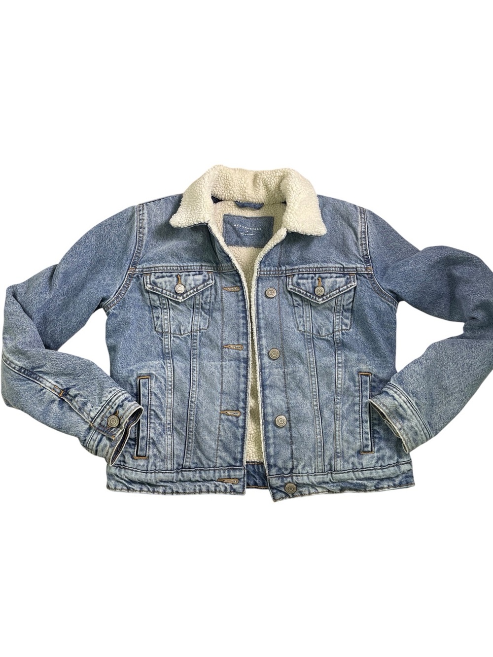AEROPOSTALE SHERPA INSULATED DENIM JACKET small